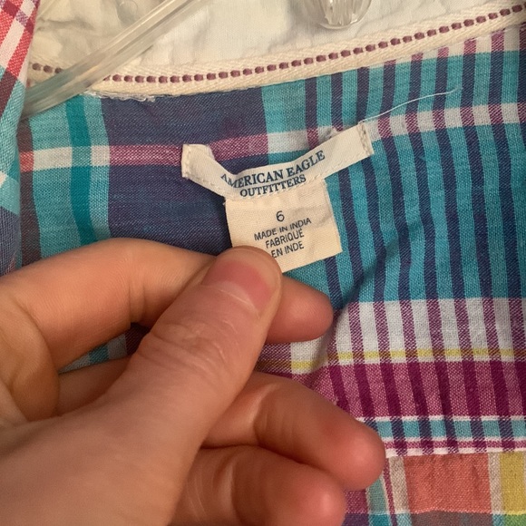 American eagle spring plaid button up shirt - Picture 2 of 4